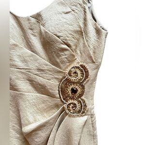 Adrianna Papell Size 10 Cocktail Dress Formal Graduation Sequin Champagne Color